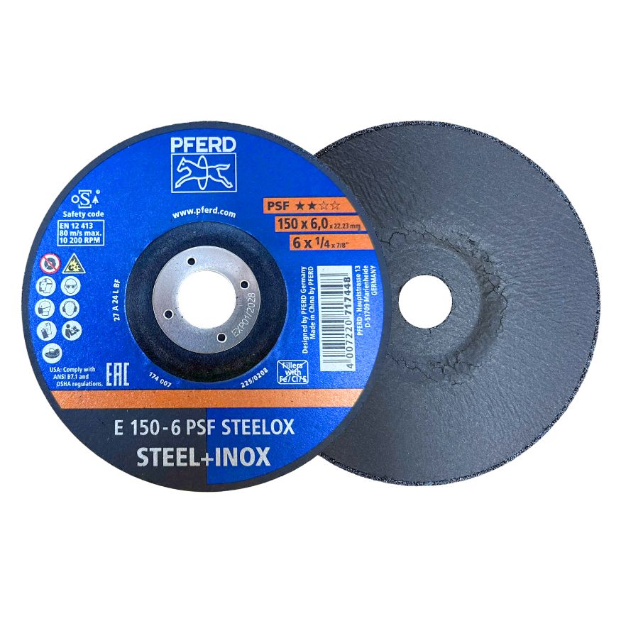 Đá mài Pferd 6 inch, size 150x6.3x22.23mm, E 150-6 PSF STEELOX, mã 73000165