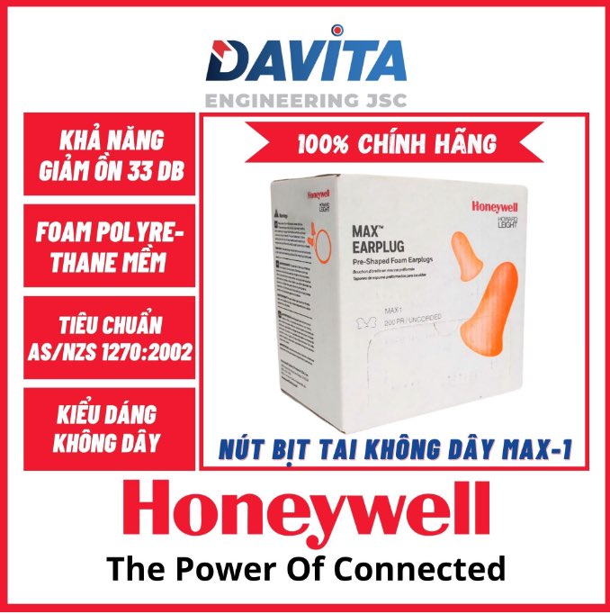 Nút bịt tai chống ồn Honeywell Max-1 (Xuất xứ: USA)