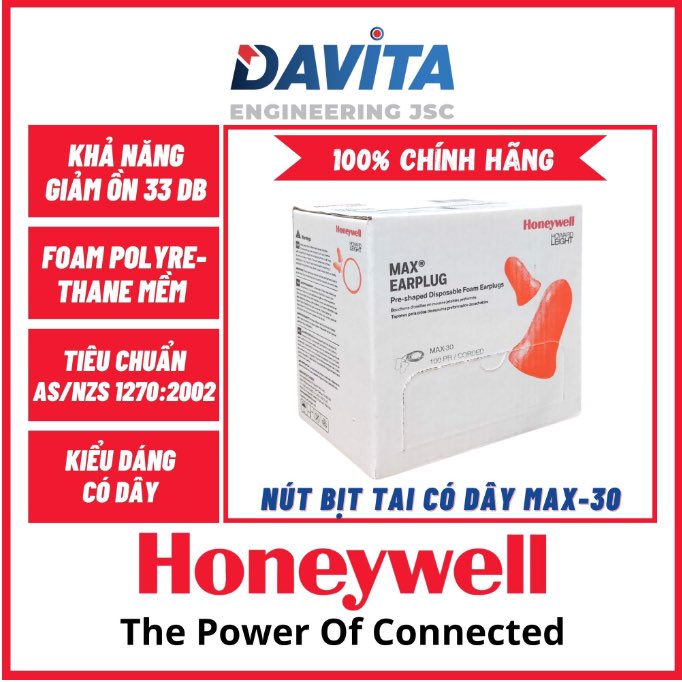 Nút bịt tai chống ồn có dây, Honeywell Max-30 (Xuất xứ: USA)