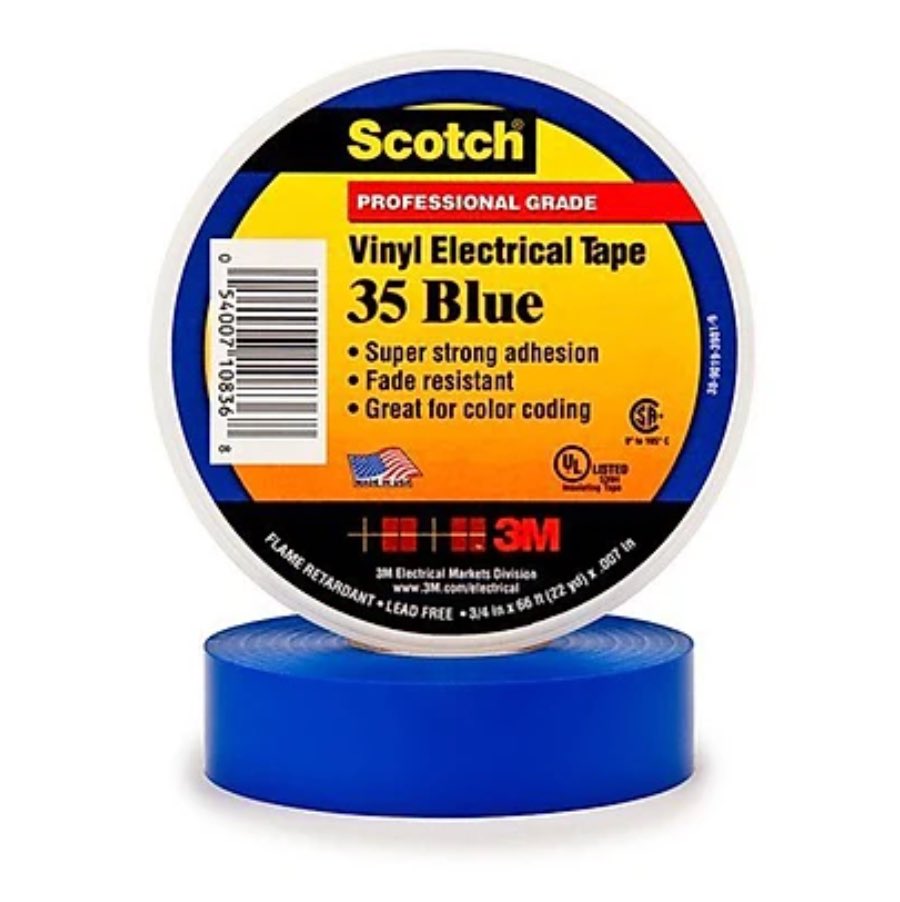 Electrical tape 3M 35 Blue color (19mm x 20m length)