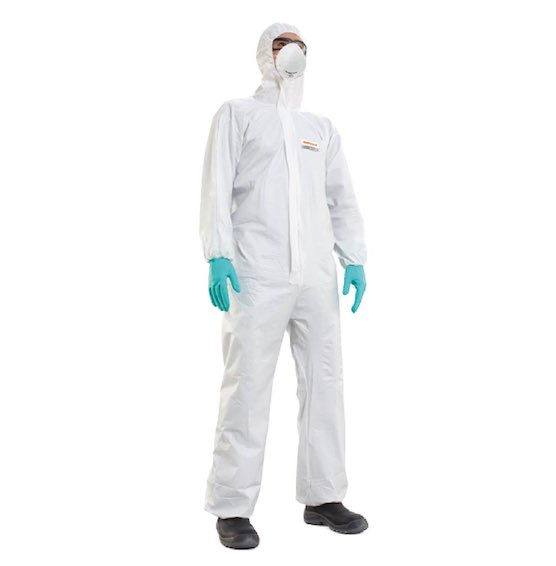 Bộ quần áo bảo hộ Honeywell, Mutex Light+, màu trắng, Size L. Dùng cho phòng sơn, phòng thí nghiệm, hóa chất