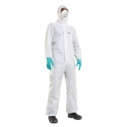 Bộ quần áo bảo hộ Honeywell, Mutex Light+, màu trắng, Size XL. Dùng cho phòng sơn, phòng thí nghiệm, hóa chất
