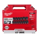 Milwaukee 49-66-7013, 14pcs impact socket kit, size 1/2 inch drive