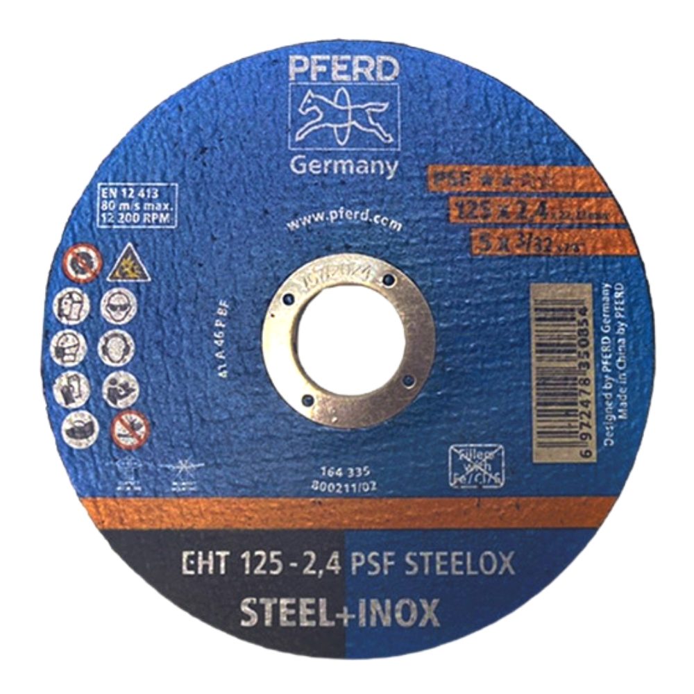 Pferd cutting disc 5 inch, size 125x2.4x22.23mm, EHT 125-2,4 PSF STEELOX, code 350854