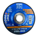 Grinding disc Pferd 5 inch, size 125x6.3x22.23mm, E 125-6 type PSF Steelox