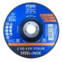 Pferd Grinding wheels 6 inch, size 150x6.3x22.23mm, E 150-6 PSF STEELOX, code 73000165