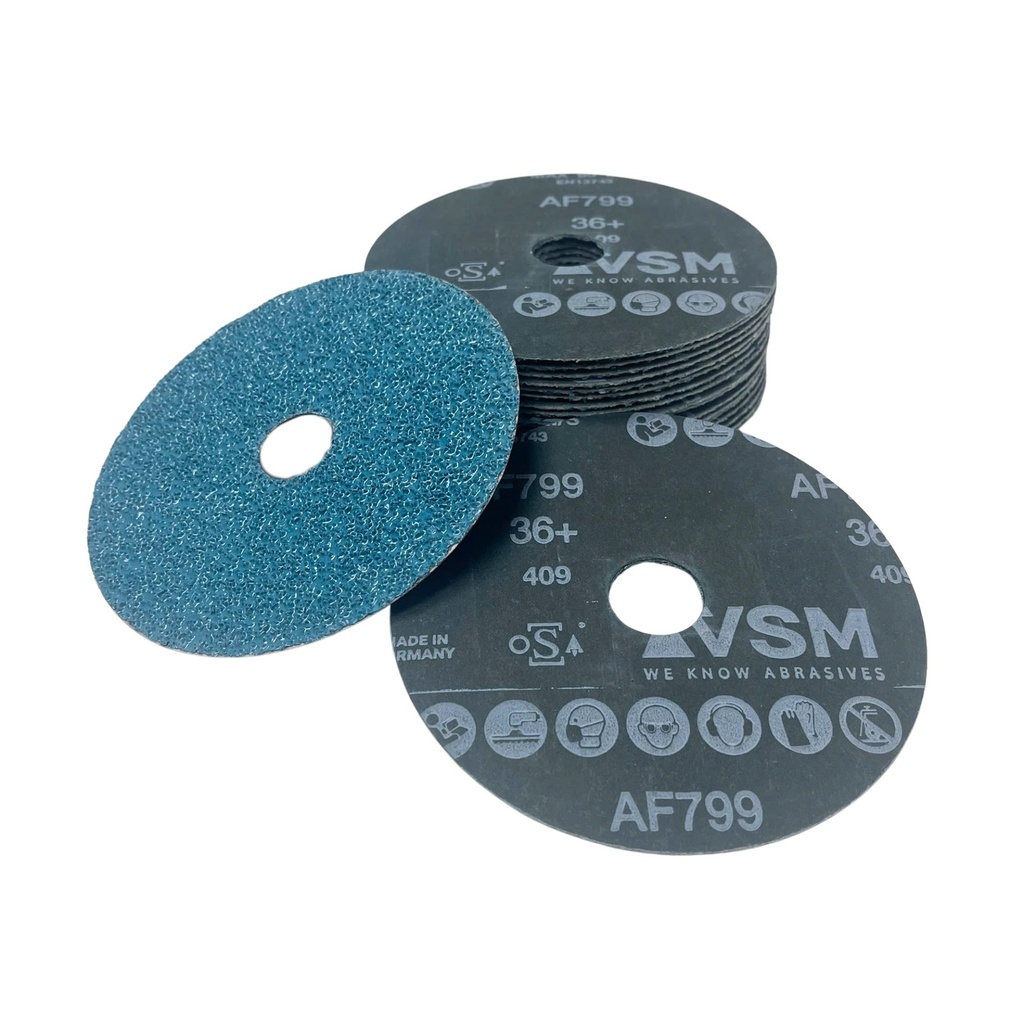 Nhám đĩa Mài mềm VSM, Size 5 inch, 125mm, AF799 Actirox P36, hạt Ceramic