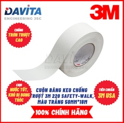 [EIDV03536] Băng keo chống trượt 3M 220 Safety Walk, Loại mềm, màu trắng (5cm rộng) bán theo Met lẻ