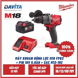 [EIDV05216] M18 FPD3 Milwaukee SET of Impact Driller (include 5Ah battery and Charger)